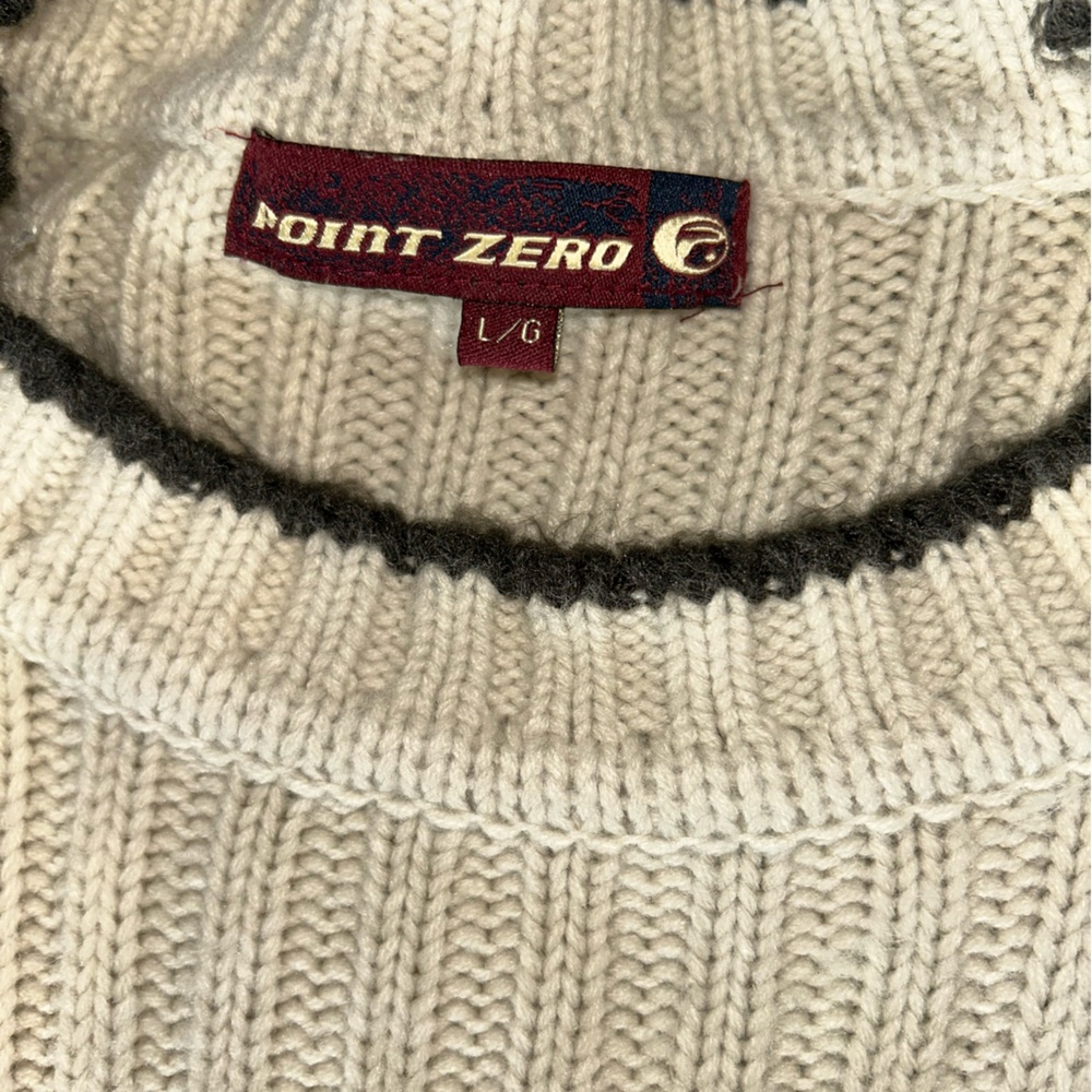 Men’s Point Zero Cream Ribbed Turtleneck Sweater - Picture 5 of 5